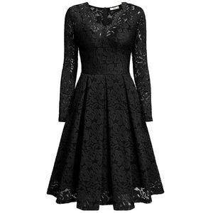 Large Black Floral Lace Dress